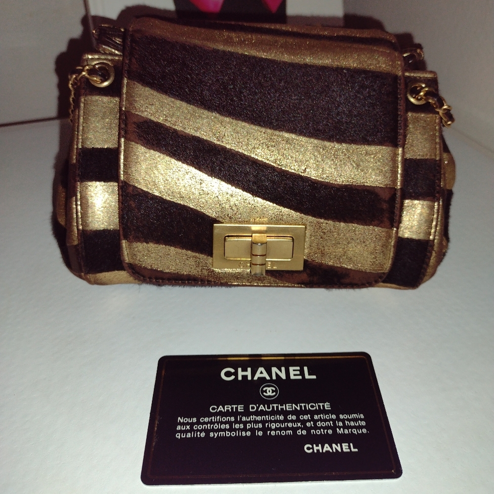 CHANEL Vintage Mini 2.55 Mademoiselle Lock Flap Pony Hair Bag AUTHENTIC - Picture 12 of 15